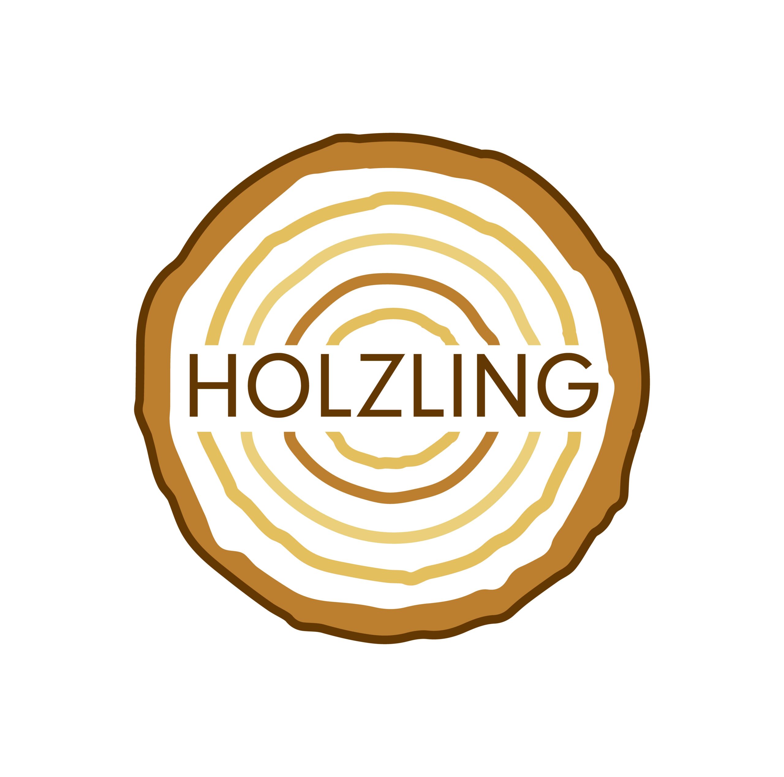 Bild zeigt Logo der Frma Holzling, das aussieht wie ein Querschnitt eines Baumes.